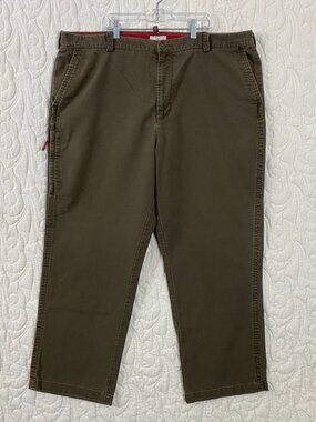 Dockers Brown Jeans Flat Front Relaxed Fit Straight Leg W44 L30 100% Cotton